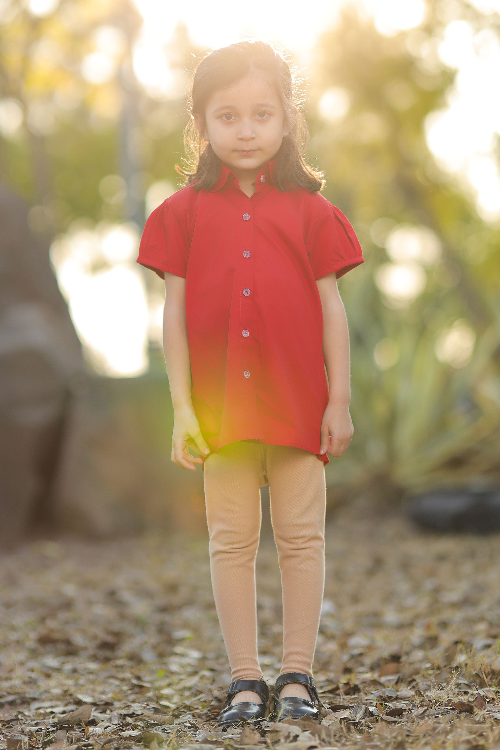 ROOTS BLOUSE MAROON HALF SLEEVE (GIRLS)