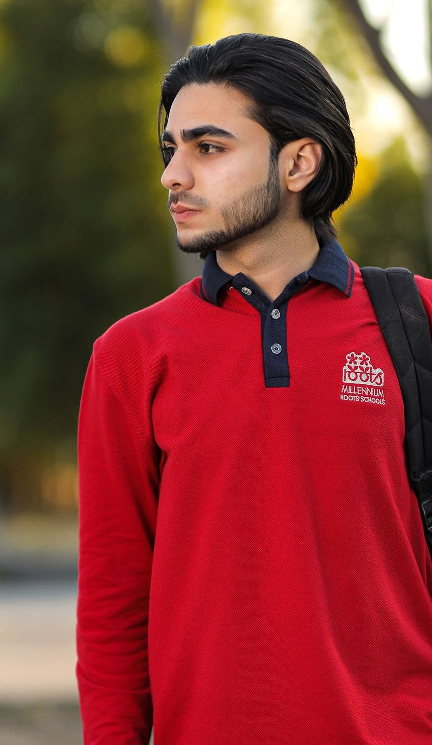 POLO SHIRT MAROON FULL SLEEVE (BOYS)