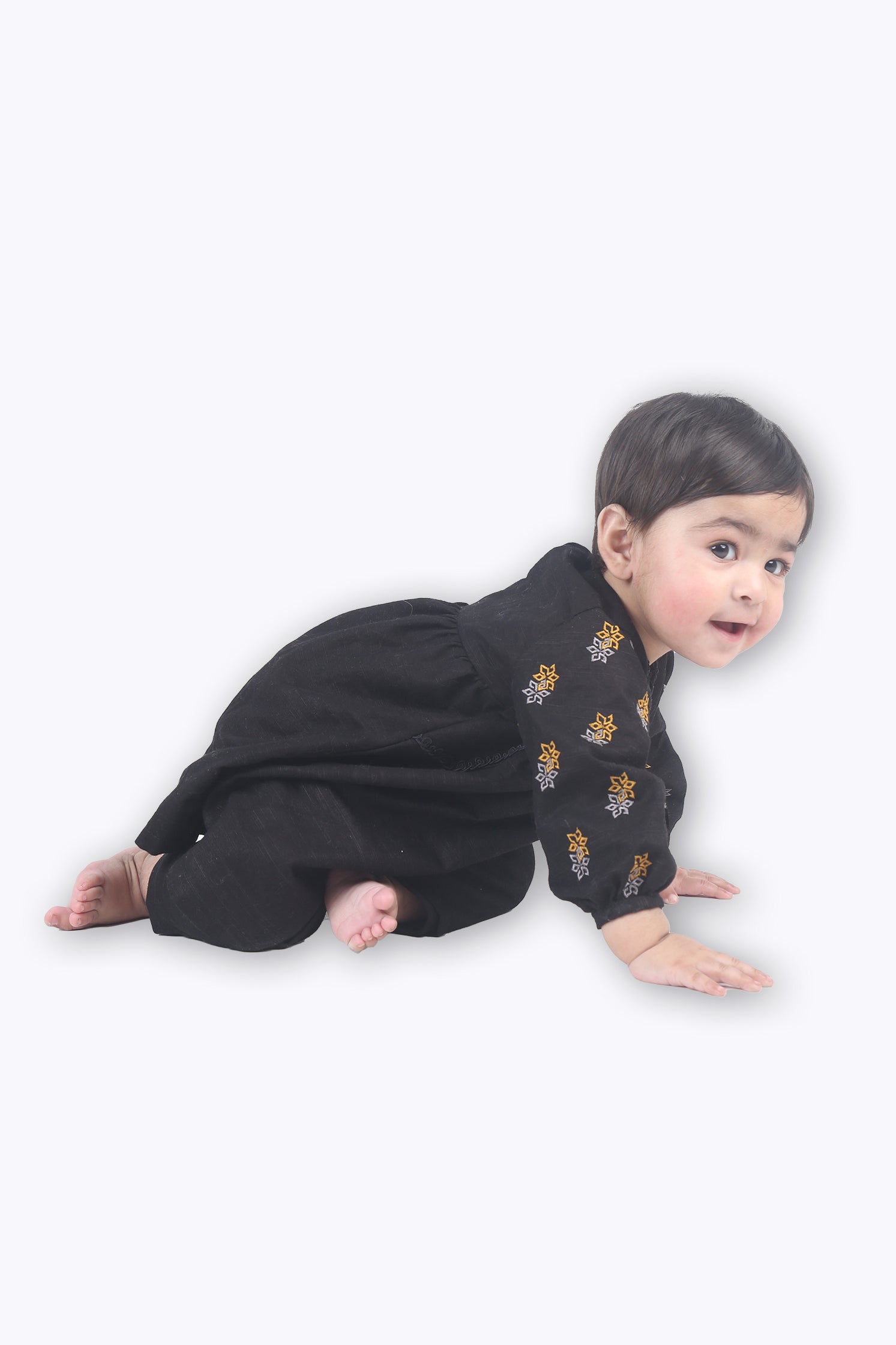2 PIECE - EMBROIDERED KHADDAR SUIT BLACK