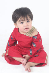 2 PIECE - EMBROIDERED KHADDAR SUIT RED