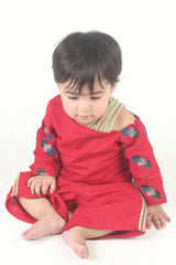 2 PIECE - EMBROIDERED KHADDAR SUIT RED