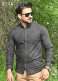 CASUAL SHIRT EMB BLACK