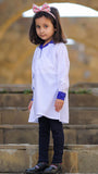 A Line White with R.Blue Collar BSS Logo For Girls F/S