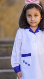 A Line White with R.Blue Collar BSS Logo For Girls F/S