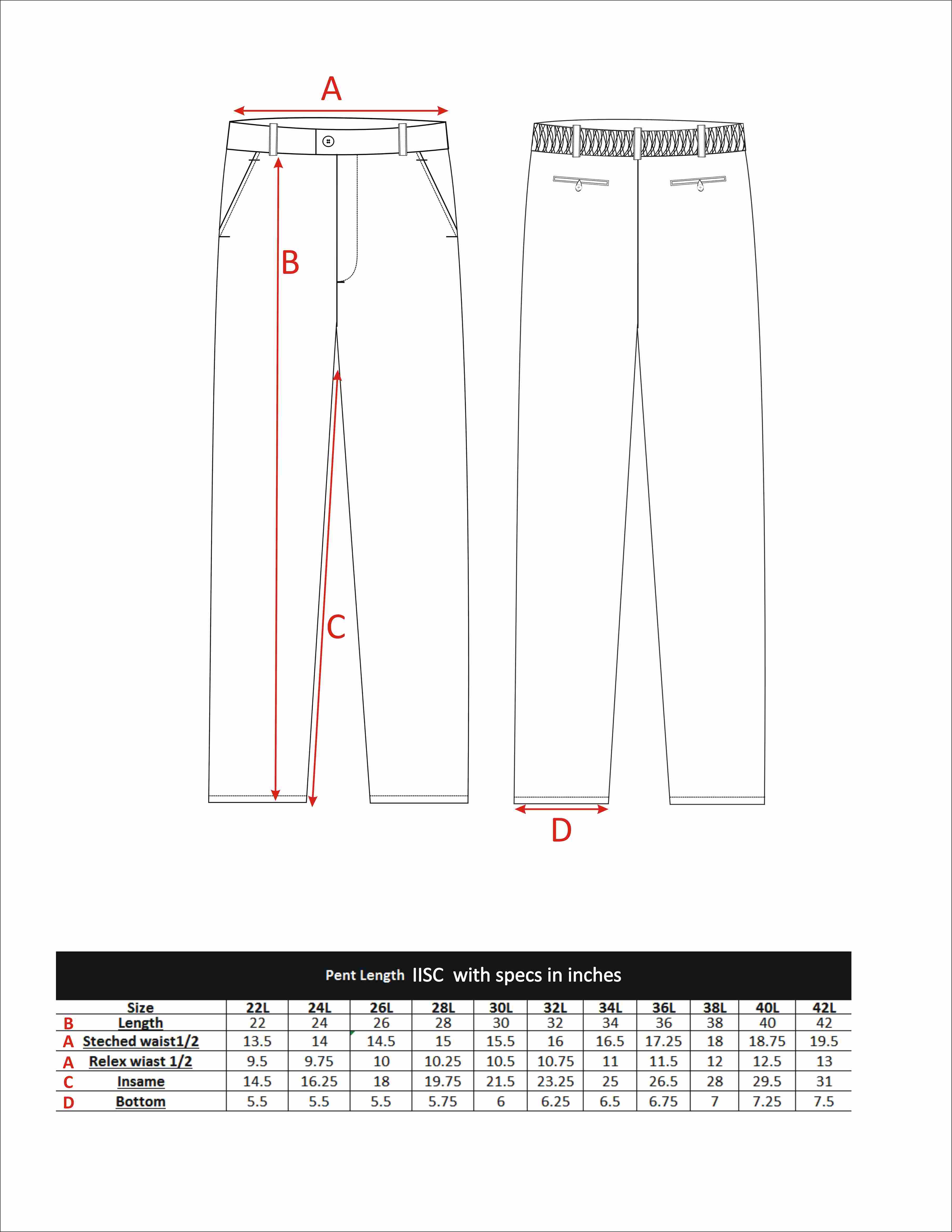 PANT KHAKI  FOR BOYS (LENGTH)