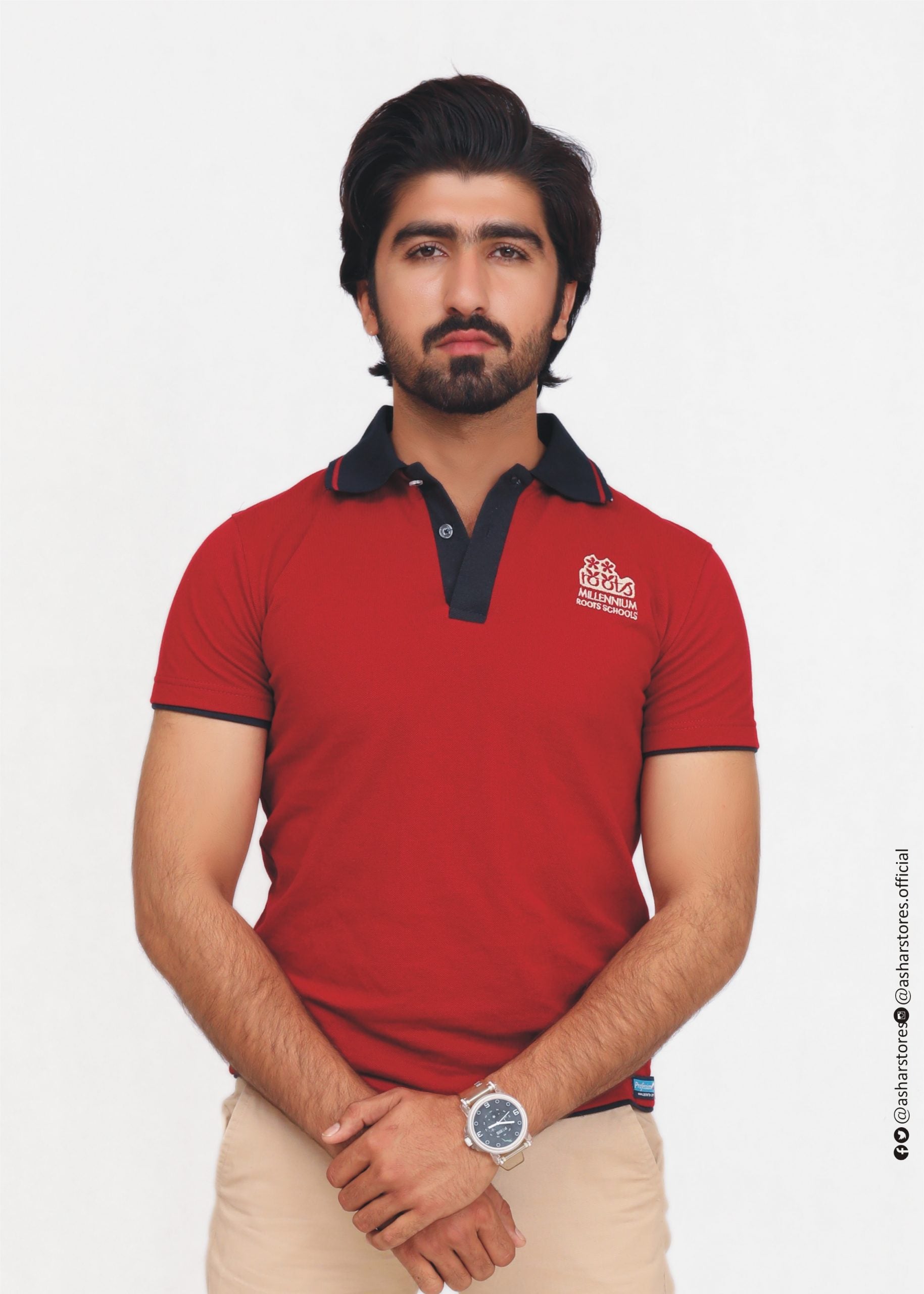 ROOTS POLO SHIRT MAROON HALF SLEEVE (BOYS)