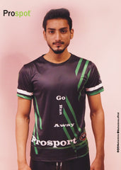 SPORTS T SHIRT SUBLIMATION PRINT GREEN/BLACK