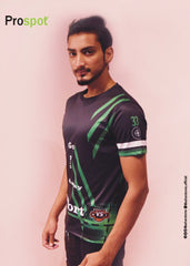 SPORTS T SHIRT SUBLIMATION PRINT GREEN/BLACK