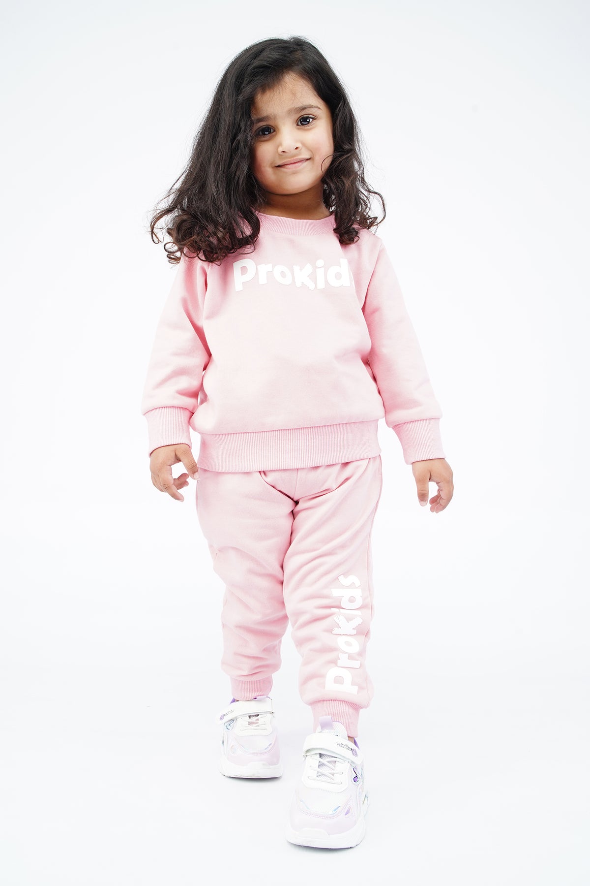 KIDS SWEAT SUIT PINK WITH FRONT PRINTING