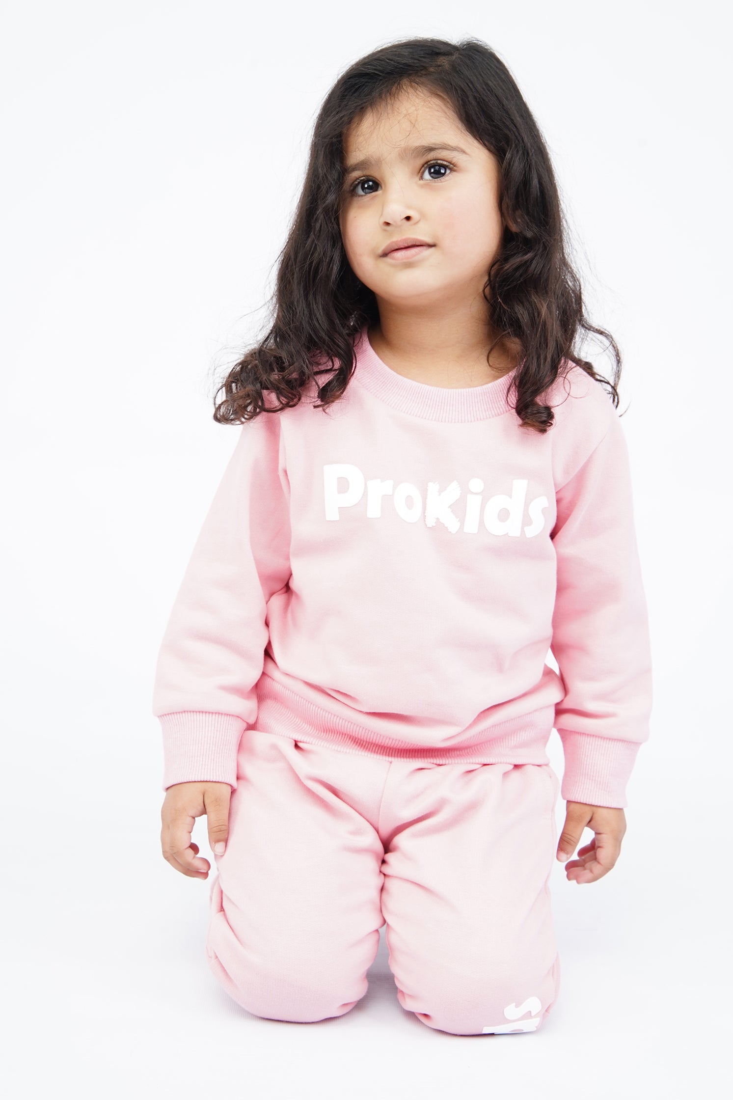 KIDS SWEAT SUIT PINK WITH FRONT PRINTING