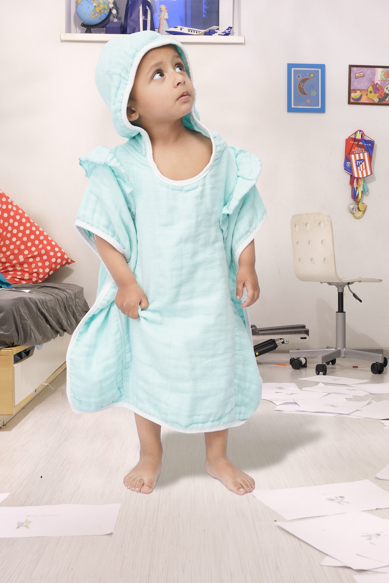 KID'S HOOD TOWEL FRILL STYLE FEROZI