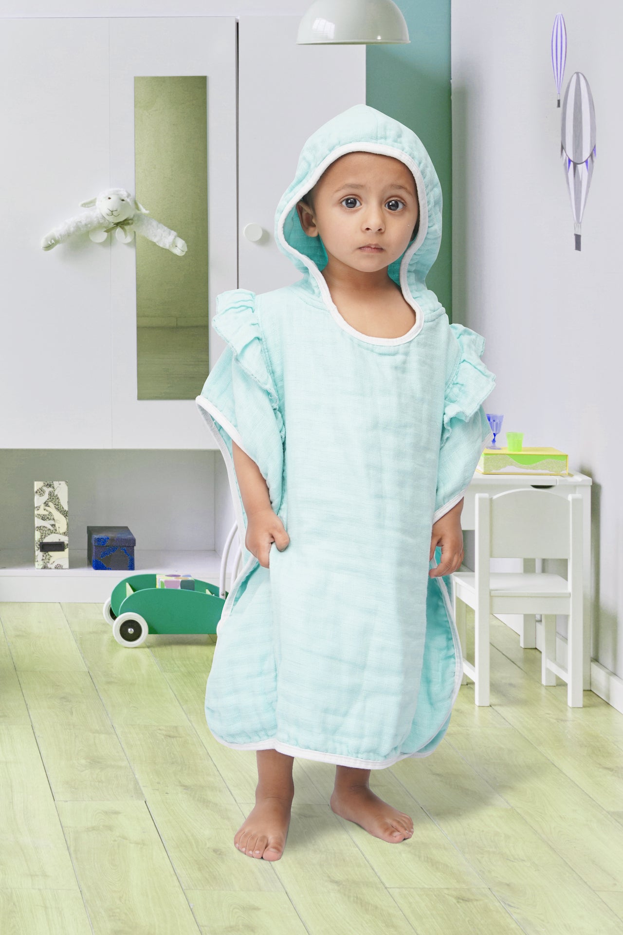 KID'S HOOD TOWEL FRILL STYLE FEROZI