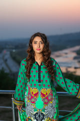 Dark Green 2 Pc Khaddar Suit