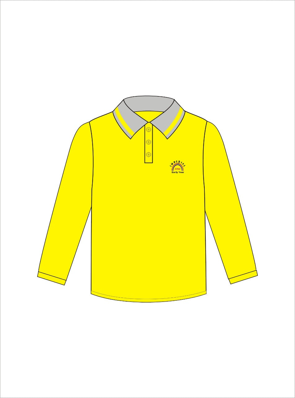 POLO SHIRT YELLOW WITH LOGO FULL SLEEVE FOR BOYS