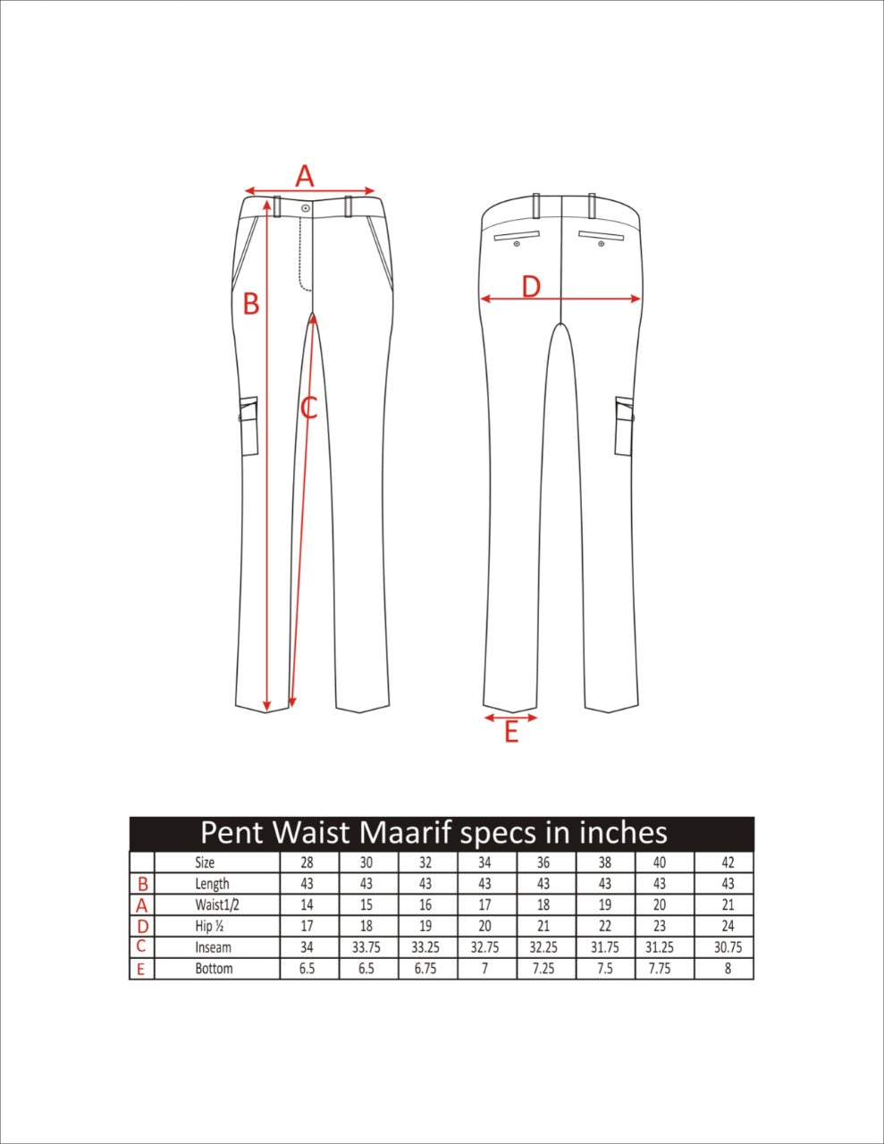 MARIF CARGO PANT NAVY (WAIST)
