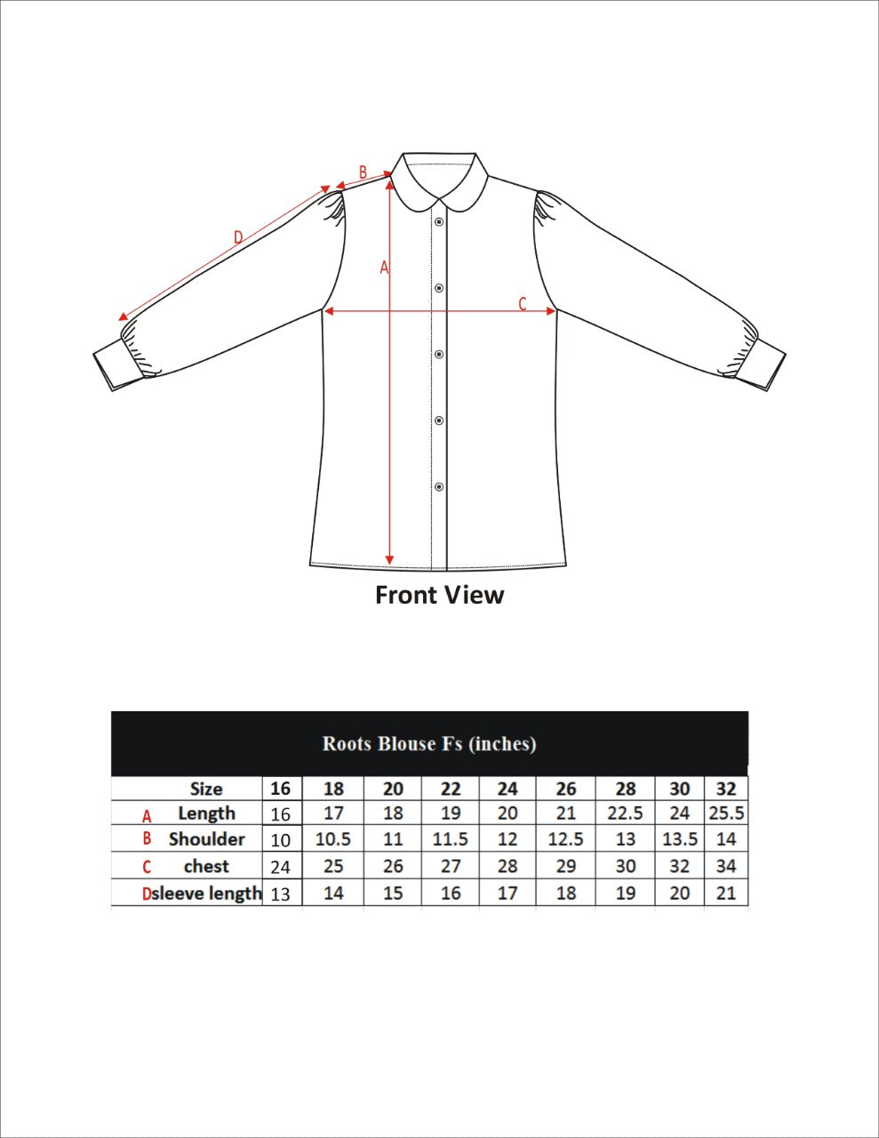 ROOTS BLOUSE MAROON FULL SLEEVE (GIRLS)