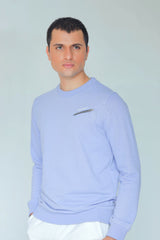 MEN SWEAT SHIRT BLUE WITH FRONT ZIP STYLE