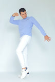 MEN SWEAT SHIRT BLUE WITH FRONT ZIP STYLE