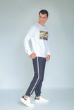 MEN'S SWEATSHIRT WHIITE COLOUR WITH EMB