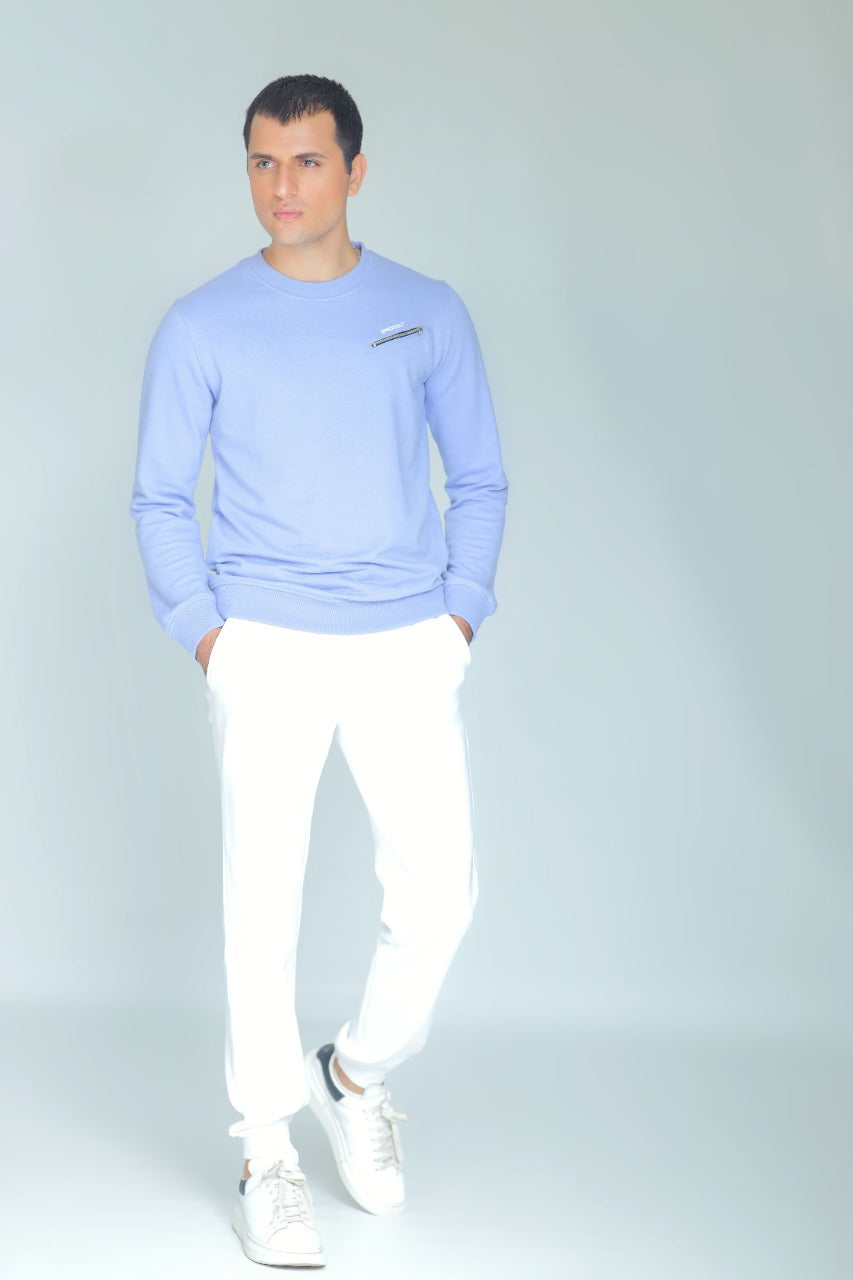 MEN'S SWEATSHIRT BLUE WITH FRONT ZIP STYLE