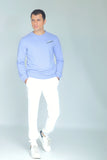 MEN SWEAT SHIRT BLUE WITH FRONT ZIP STYLE