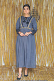 AZRA LADIES FROCK  GREY COLOUR