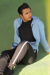 MENS HOOD ZIPPEER  BLUE