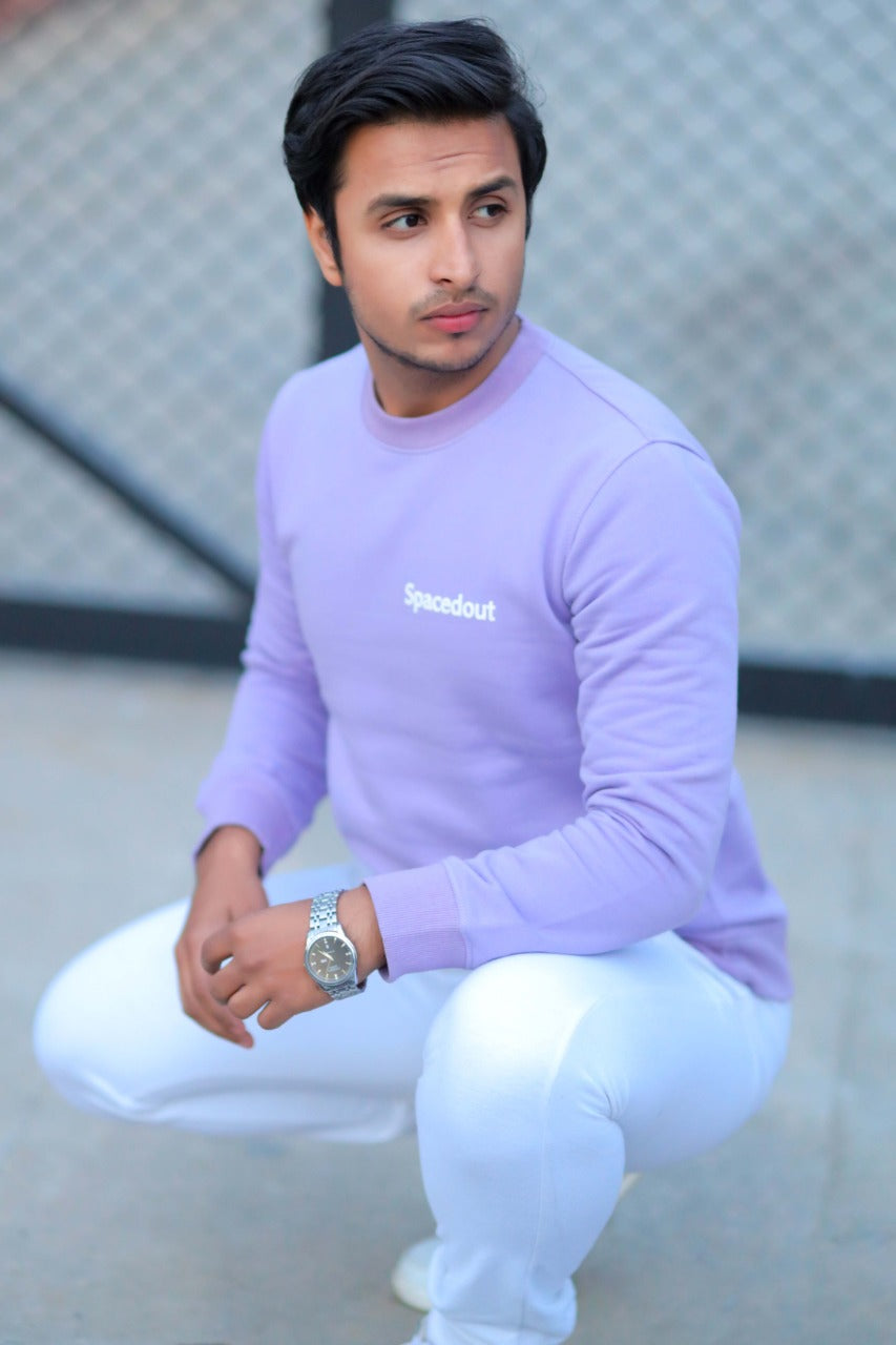 MEN'S SWEATSHIRT PURPLE WITH SPACEDOUT LOGO LOGO