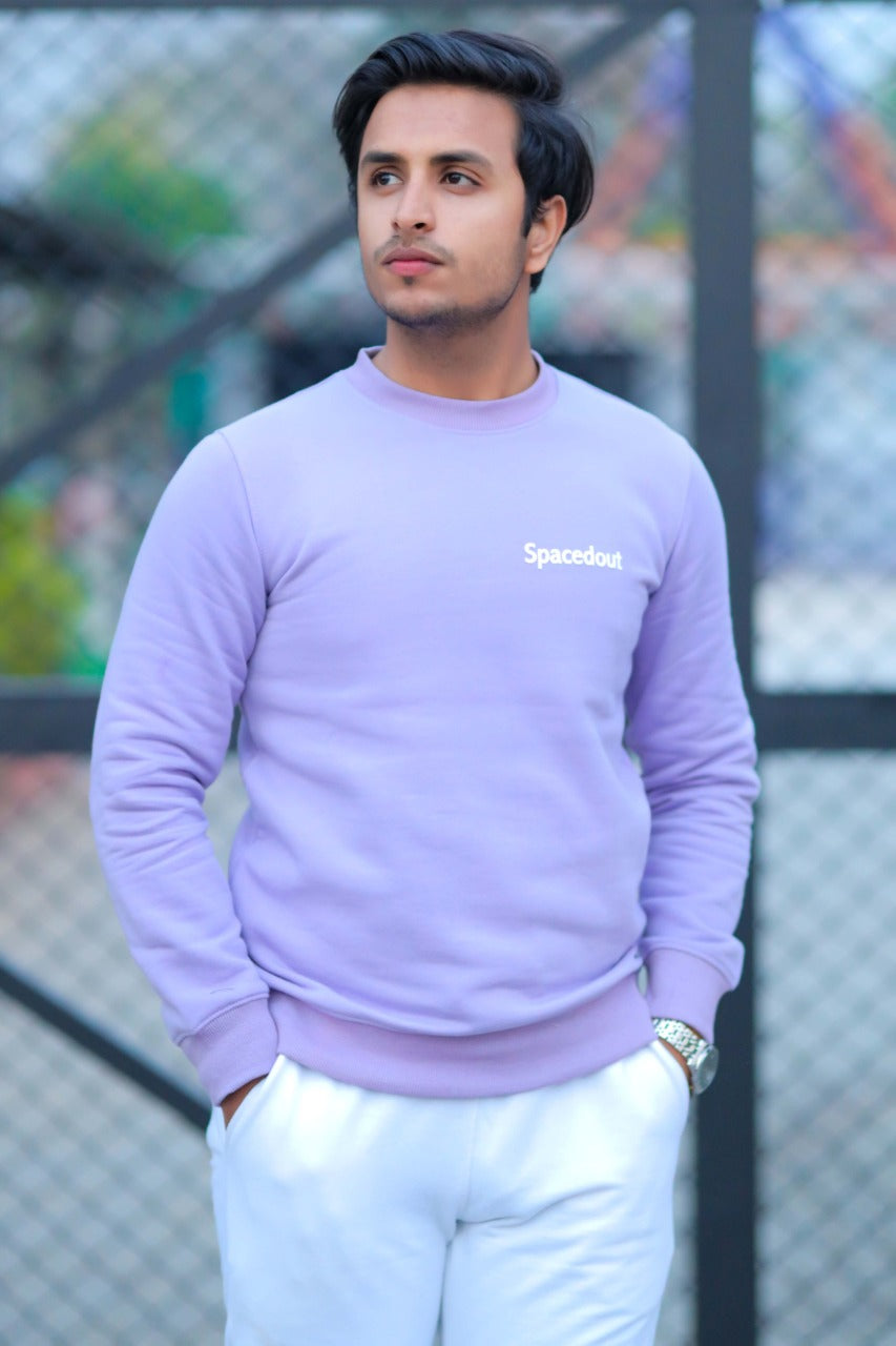 MEN'S SWEATSHIRT PURPLE WITH SPACEDOUT LOGO LOGO
