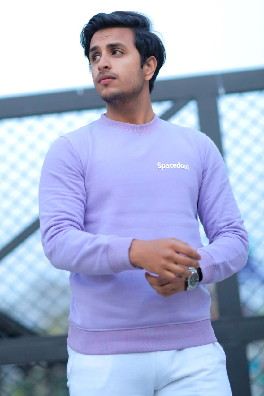 MEN'S SWEATSHIRT PURPLE WITH SPACEDOUT LOGO LOGO