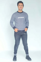 MENS SWEAT SHIRT  GREY WITH SPACEDOUT LOGO
