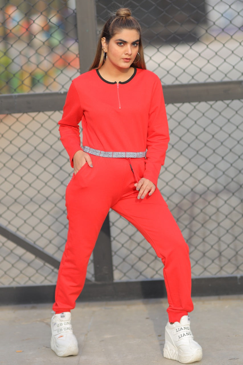 RED CROP CO-ORD SET