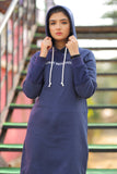 NAVY BLUE LONG HOODIE