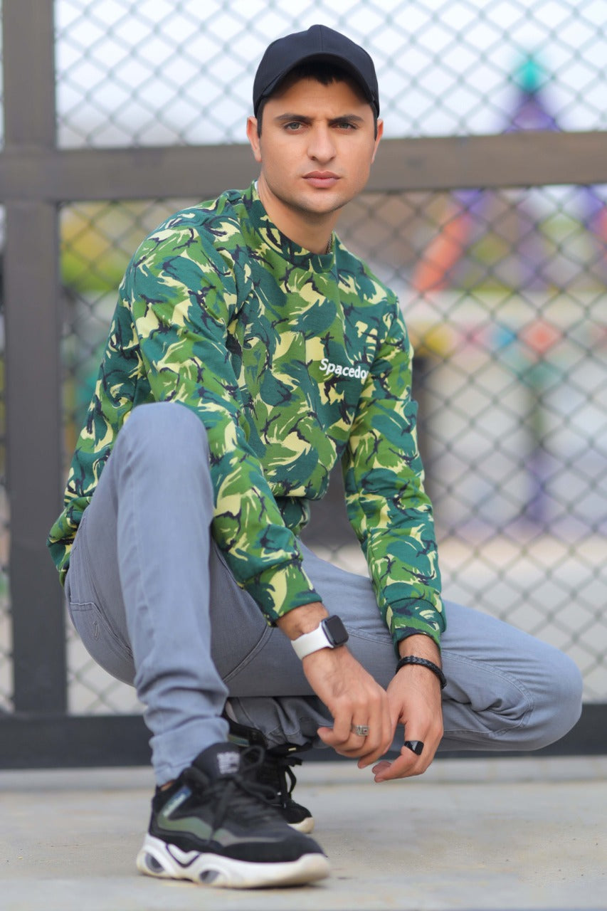 MENS SWEAT CAMO WITH SPACEDOUT LOGO