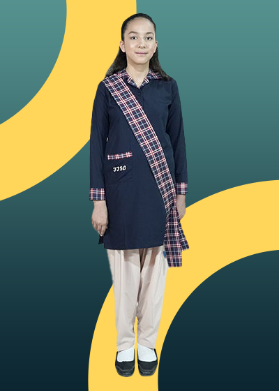 IISC GIRLS SUIT NAVY COLOUR WITH CHECK LOGO F/S