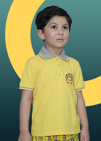 IISC POLO SHIRT YELLOW WITH LOGO H/S FOR BOYS