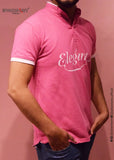 MEN'S POLO SHIRT PINK WITH FRONT PRINT