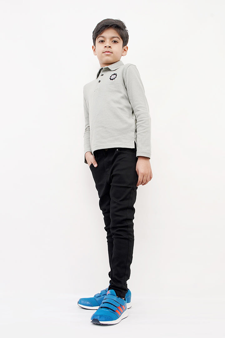 BOY'S VAPOROUS GRAY POLO SHIRT