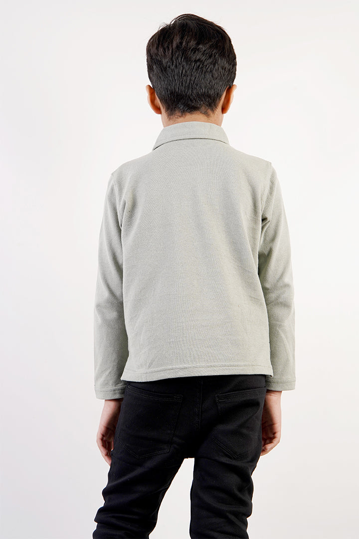 BOY'S VAPOROUS GRAY POLO SHIRT