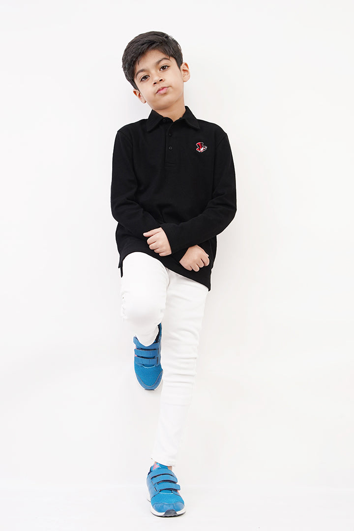 BOY'S BLACK POLO SHIRT