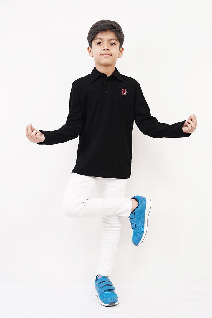 BOY'S BLACK POLO SHIRT