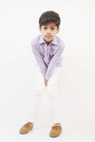 Boy’s Direct chest embroidery Zip-up polo shirt