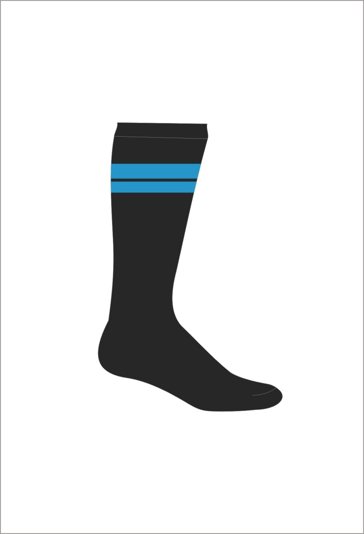 ROOTS BLACK SOCKS WITH BLUE STRIPE