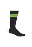 BLACK SOCKS WITH GREEN STRIPE